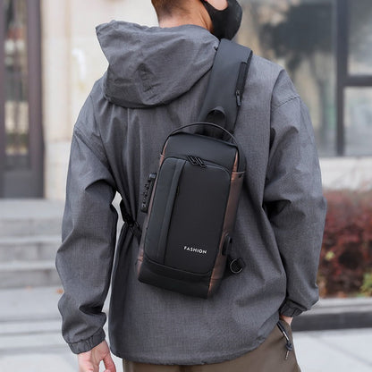 Large Capacity Multifunction Shoulder Crossbody Bag Messenger Chest Sling Travel Pack for Male Men Usb Waterproof Sports Running