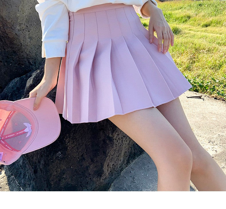 1pcs Spring Summer Womens Mini Skirts Girls Pleated Skirts Lady High Waist Cute Pink Skirt Student Short Skirt JK Uniform Skirts