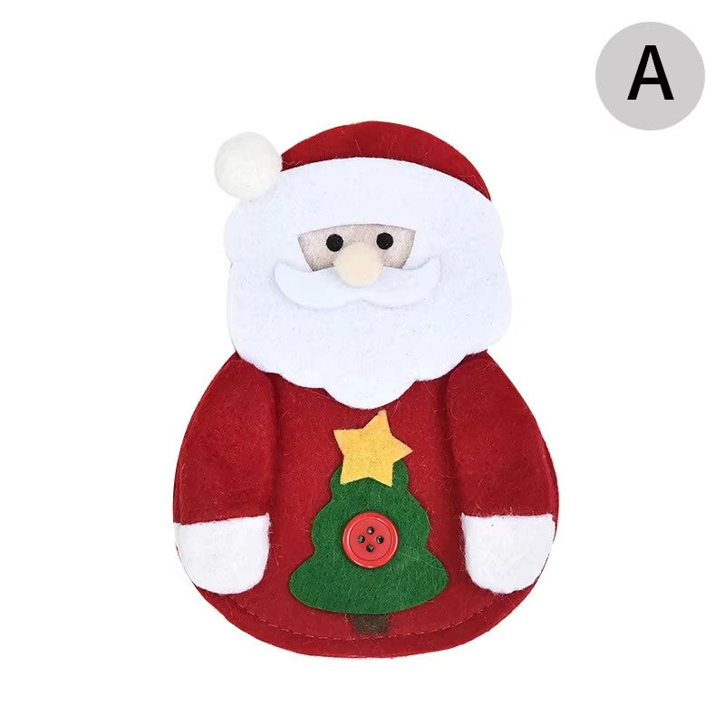 1/3pc Christmas Cutlery Set XMAS Elder Snowman Elk Doll Knife Fork Cutlery Set Cloth Art Knife And Fork Set Decoration For XMAS
