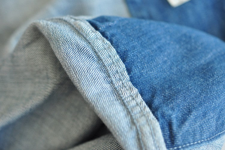 SauceZhan Chambray shirt  men shirt long sleeve Denim Shirt Cotton Casual Wash Shirt Mens Dress Shirts Jeans Shirts Slim