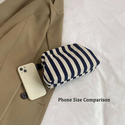 Woven Crochet Purses for Women Beach Clutch Handbags Dumpling Hobo Casual Colorblock Bag Ladies Ruched Cloud Purse