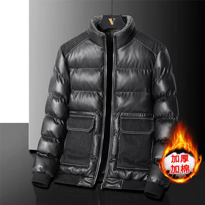 2024 Autumn/Winter New Men's Cowboy Coat Men's Youth Collar Jacket Men Single row Concealed Buckle Casual top big size