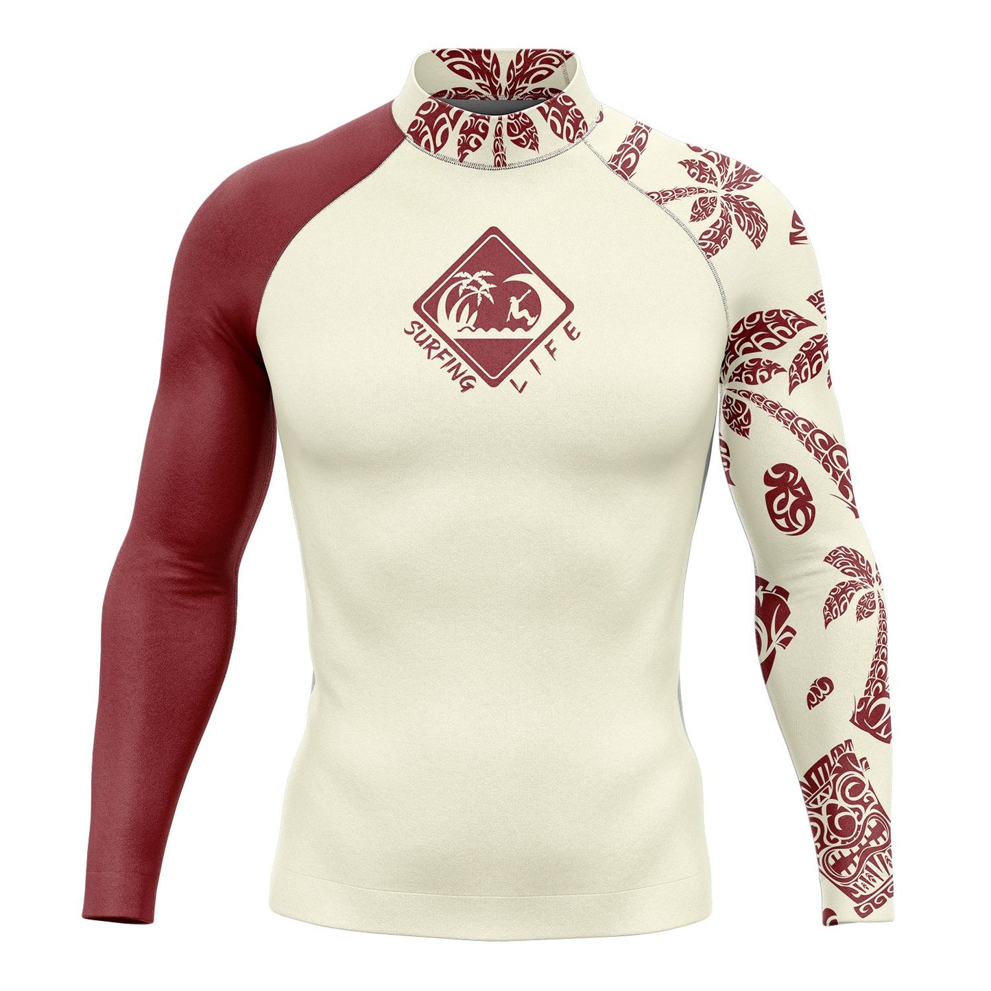 New Men's Long Sleeve Surfing Life Shirt Beach Sun Screen Surf Sweatshirt Rashguard UV Protection Swimwear UPF Gym Clothes