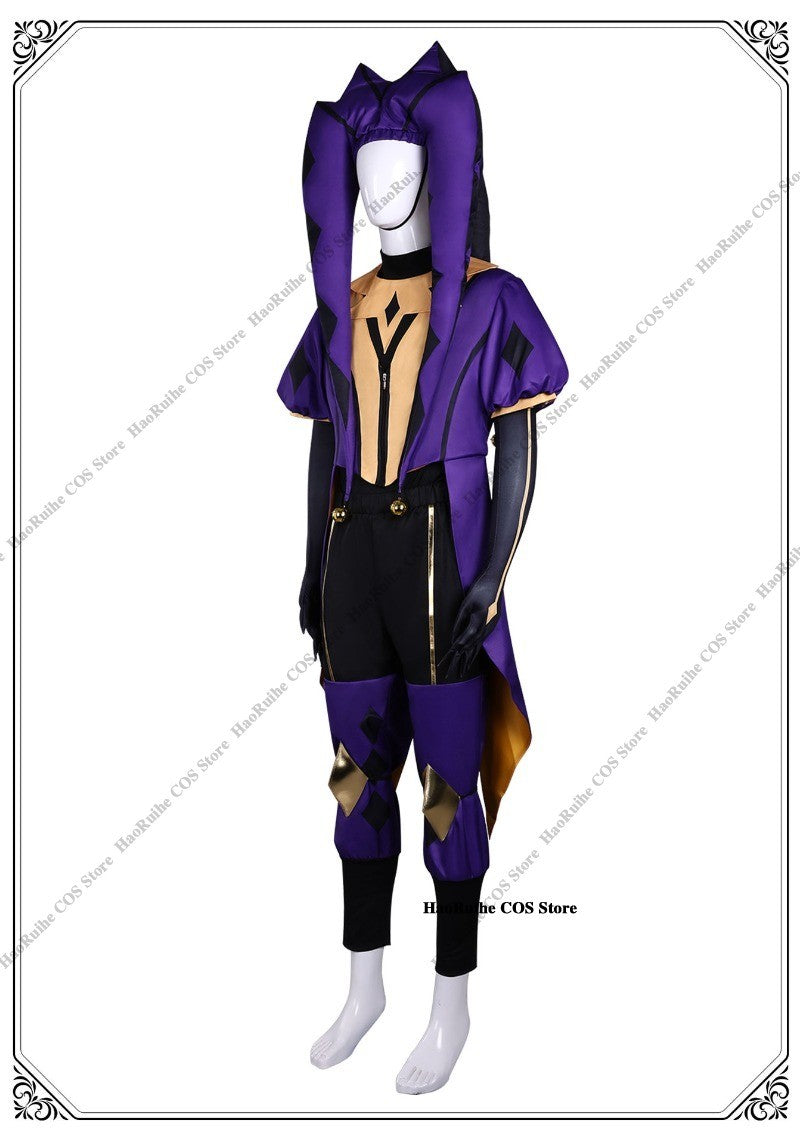 Hot The Freak Circus Pierrot Jester Harlequin Cosplay Costume Adult Clown Top Pant Wigs Joker Uniform Halloween Costume Carnival