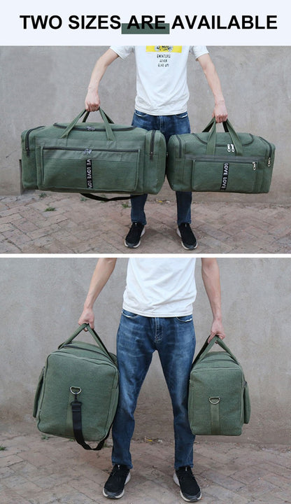 Large Canvas Travel Duffel Bag Waterproof Men's Shoulder Luggage Storage Bags Outdoor Trainning Fitness Sports Handbag XA927D