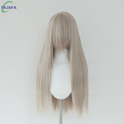 Peruca de Cosplay Longa e Lisa de Altíssima Qualidade, 400g, 48 Cores, 60cm, com Franja, Resistente ao Calor, Perucas Anime + Touca de Peruca