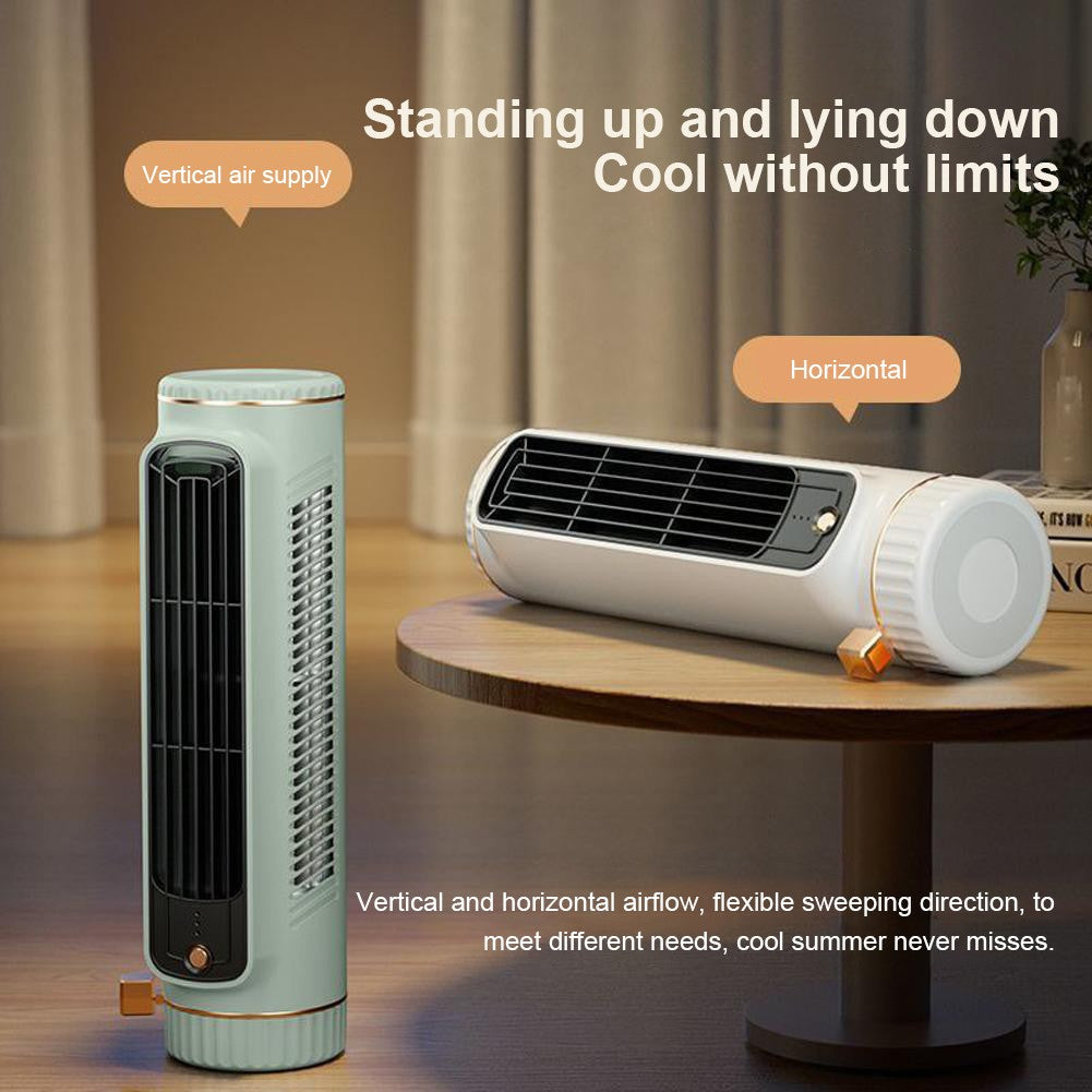 Portable Air Conditioner Fan 1200mAh Tower Fan 3 Speed Quiet Cooling Desk Fan Rechargeable Electric Vertical Fan for Home Office