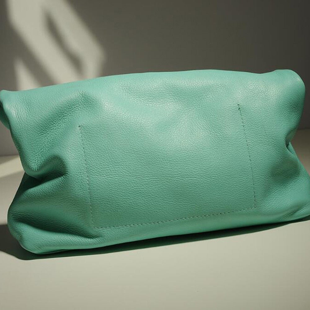 100% genuine leather Cowhide Handbag High Quality Leather Women's Foldable Designer Handbag Simple Magnet Handle Bags