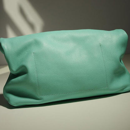 100% genuine leather Cowhide Handbag High Quality Leather Women's Foldable Designer Handbag Simple Magnet Handle Bags