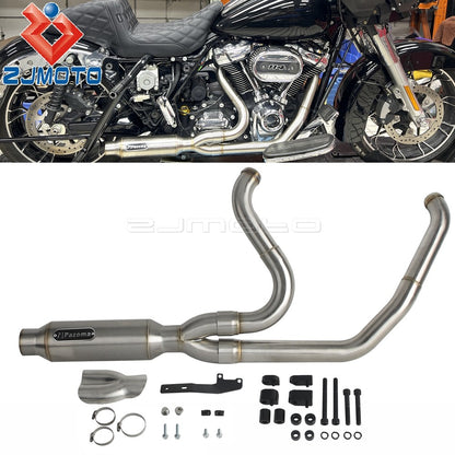 For Harley M8 Touring Electra Glide Road King Street Glide Road Glide 2017-2025 Motorcycle Complete Exhaust Muffler Escape Pipe