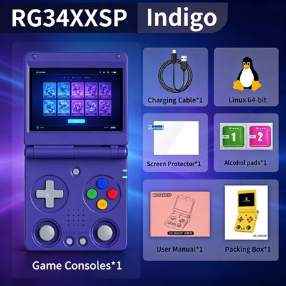 RG34XXSP ANBERNIC Flip Retro Handheld Game Console 3.4 Inch  Screen H700 Pocket Game Player Support PSP PS1 GBA NDS Arcade