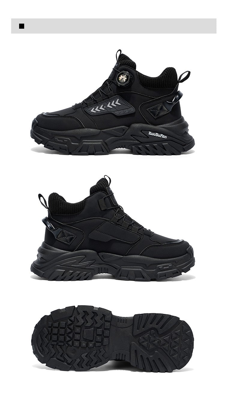 New Men's Casual Outdoor Construction Site Work Durable Safety Shoes, Black for Outdoor Mountain Climbing and Hiking Sports