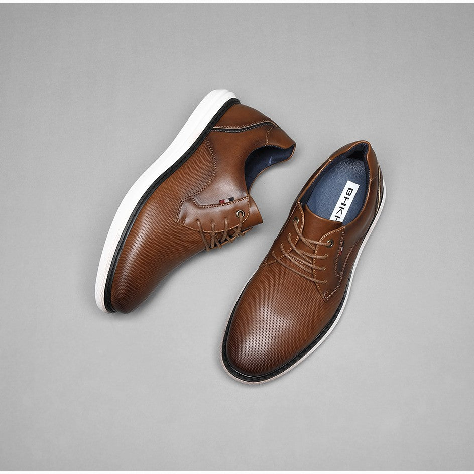 2025 Spring/Summer New Men Shoes Comfy Luxury Brand Men Casual Shoes Lace Up Business Style Dress Shoes BHKH Men Shoes