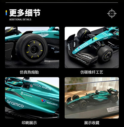 1:18 Aston Martin F1 Nº14 Fórmula Mclaren F1 Nº4 Carro Modelo Diecast de Metal Miniatura Presente de Feriado Enfeites Modernos para Casa