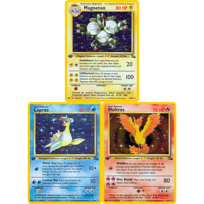 PKM Cartas de Jogo Proxy Foil Conjunto Completo Team Rocket (RO) Jungle (JU) Base Set (BS) Fossil (FO) TCG Colecionável Brinquedo e Presente Pokemon