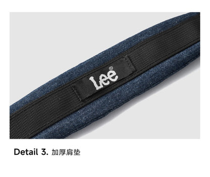 LEE Unisex Denim Blue Soft Pillow Shoulder Bags Beige Casual Simple Utility Light Ladies Large High Capacity Hobo Crossbody Bag