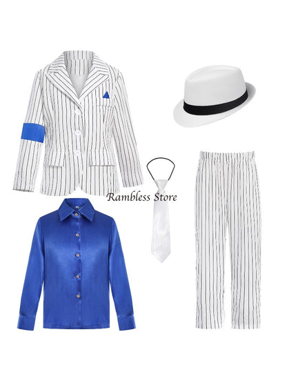 Children Michael Jackson Dancer Cosplay Suits for Kids Stage Performance Smooth Criminal MJ Cos Costumes Sets Kid Halloween