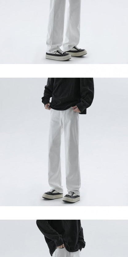 Cleanfit Extended Length Men's Jeans High Waist Slim Straight Leg Micro Flared Pants Bla Knife  Faionable Tall Size