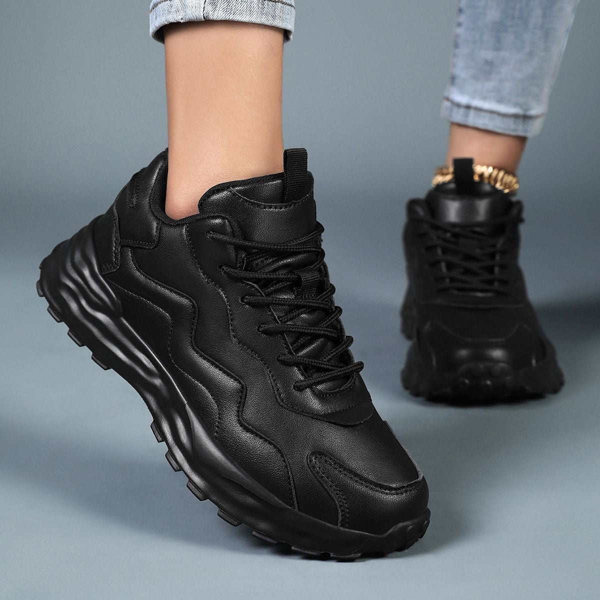 Fashion Woman Vulcanize Platform Casual Sneakers Women Flats Mesh Breathable Running Walking Shoes Chunky Sports Shoe