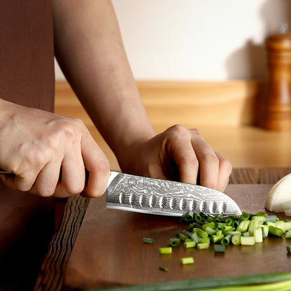 Facas Damasco Sunnecko 1-6Pcs/Set Faca de Cozinha Ultra Afiada com Núcleo VG10 Fio de Corte Utilitário Cutelo do Chef Santoku Fatiar Descascar