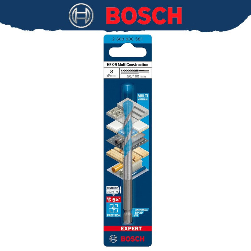 BOSCH EXPERT HEX-9 Broca Multiconstrução Para Concreto Azulejos Macios Broca Helicoidal de Alta Dureza 2608900569 2608900574