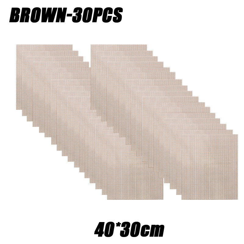 50PCS Non-Stick High Temperature Resistant BBQ Grid Pad Barbecue Mesh Reusable Easily Cleaned Cooking Pads Baking Grill Tool