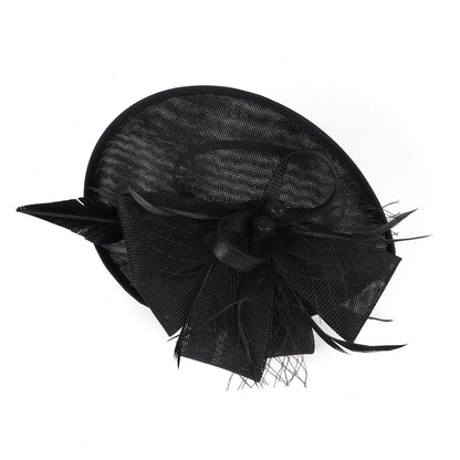Fascinators de Luxo Kentucky Derby Chapéu de Igreja Design de Pérolas em Tela Laço Máscara Acessórios de Cabelo para Mulheres Senhoras