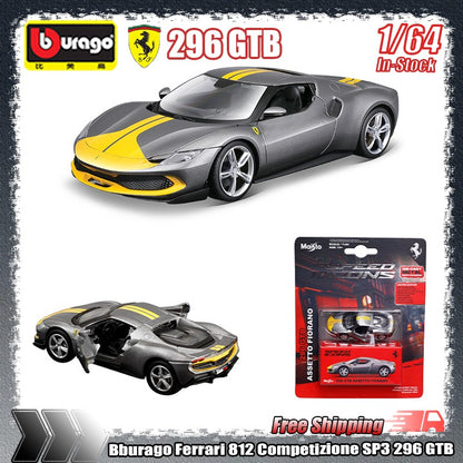 Novidade em estoque Maisto 1:64 Ferrari 812 Competizione Sp3 296-Gtb Brinquedo Colecionável Personalizado Die-Cast Liga Miniatura Modelo de Carro Presentes