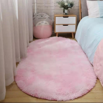 Tie-Dye Oval Living Room Rug Comfortable Soft Home Decor Floor Cushion Sofa Eend Table Bedroom Fluffy Non-Slip Plush Bed Rug