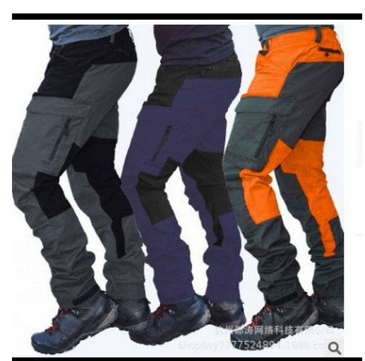 2025 Men's Outdoor Sports Casual Cargo Pants Fashion Color Blocking Multi-pockets Work Pants Male Baggy Joggers Pants Streetwear