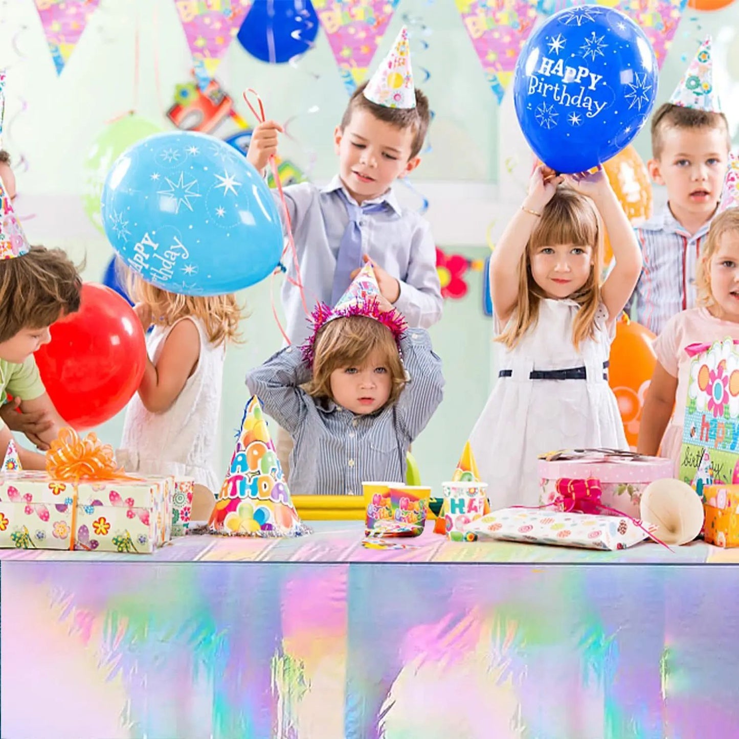 Tablecloth For Table Nappe De Table Tablecloth Birthday Iridescent Disco Party Decor Shiny Laser Holographic Disposable Covers
