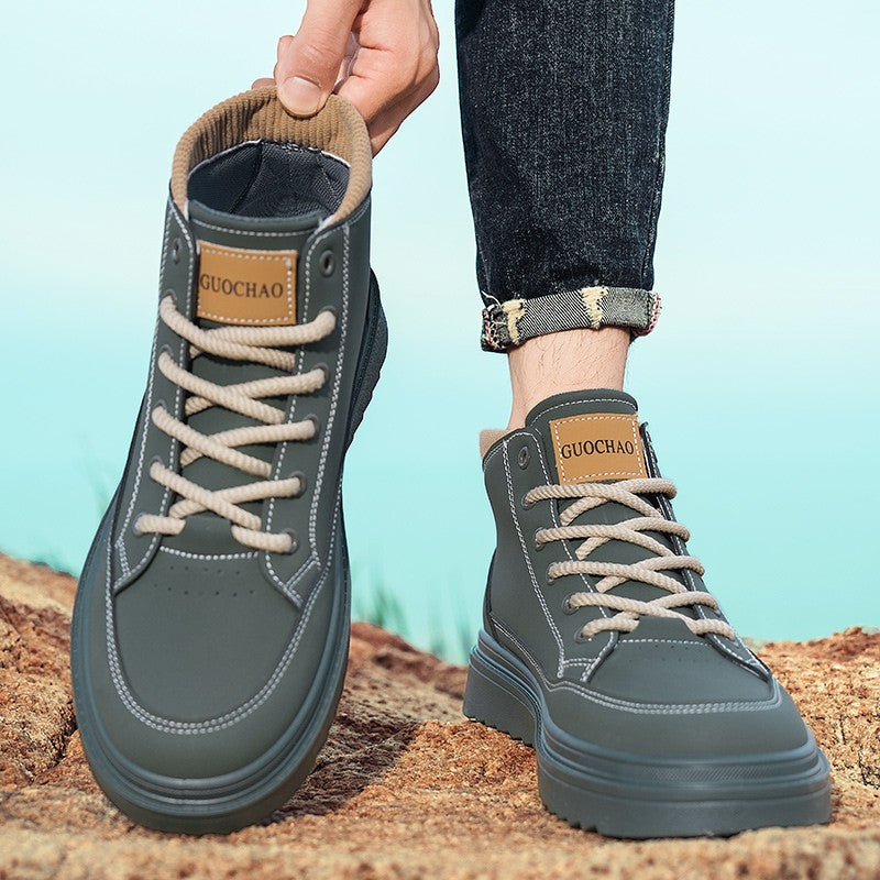 The 2025 autumn/winter new men's casual bestseller thick-soled high-top boots