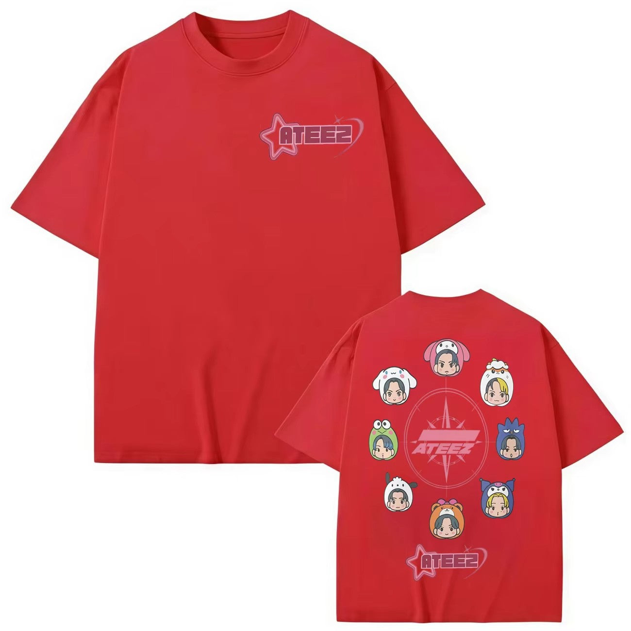 Kpop ATEEZ Cartoon T-shirt in Your Fantasy World Tour 2025 Graphic T Shirts Men Women Clothing Fashion Y2k Short Sleeve T-shirts