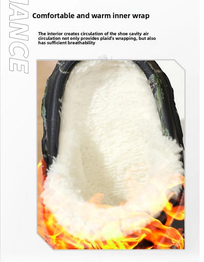 Men's Cotton Slippers Winter Thick Bottom Fleece Lined Warm Home EVA Comfortable Head Covered Slippers Roman Style Sandals