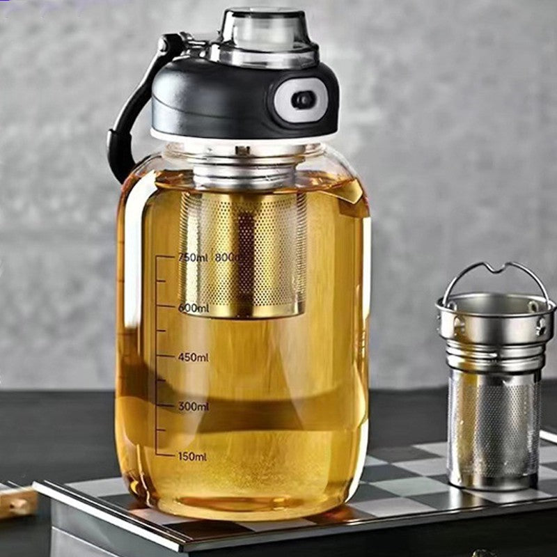 Copo De Vidro Transparente Com Filtragem Copos De Café De Grande Capacidade Com Tampa Utensílios De Cozinha Suprimentos De Barra Caneca De Chá Durável