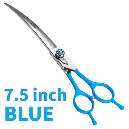 Tesouras de tosa profissional Fenice 7.0 7.5 8.0 polegadas pretas curvadas para cães Teddy/Pomeranian, ferramentas de tosa para animais de estimação JP 440C