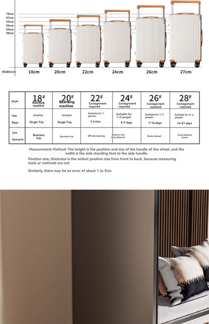 2025 New Wide-Rod Shockproof Braking Large Capacity Travel Suitcase 20" Checked Luggage Locking Bag