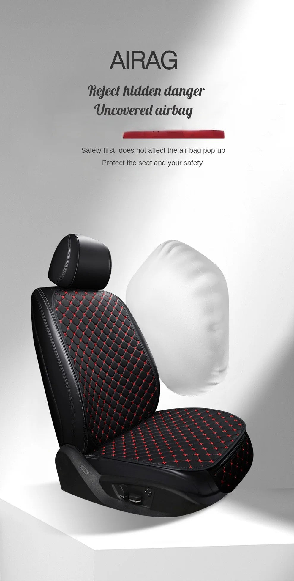 Kcimo Pu Leather Car Seat Cover Seat Back Soft Cushion Universal Front and Rear Car Seat Cushion Chair Carpet Pad Four Seasons