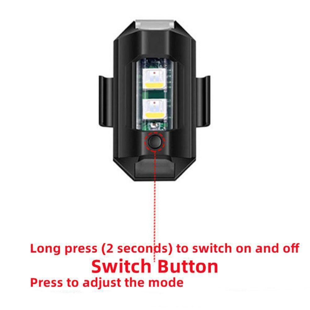 Motorcycle Flashing Lights Car RGB LED Strobe Lights 7 Colors Flash Position Wireless Light Aircraft Airplane Helicopter Warning