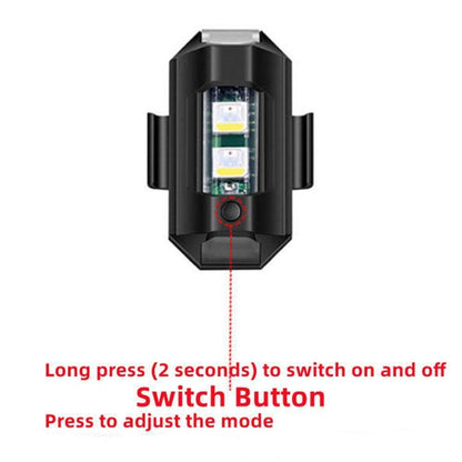 Motorcycle Flashing Lights Car RGB LED Strobe Lights 7 Colors Flash Position Wireless Light Aircraft Airplane Helicopter Warning