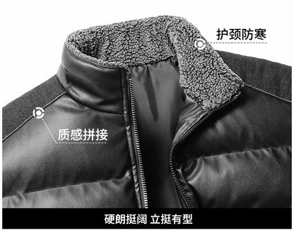 2024 Autumn/Winter New Men's Cowboy Coat Men's Youth Collar Jacket Men Single row Concealed Buckle Casual top big size