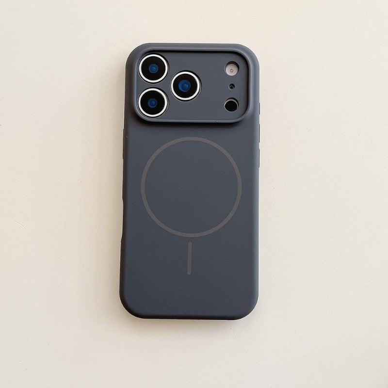 Capa de Silicone Magnética de Carregamento Sem Fio MagSafe de Cor Sólida para iPhone 17 Pro Max/17/17 Pro Capa Traseira Protetora