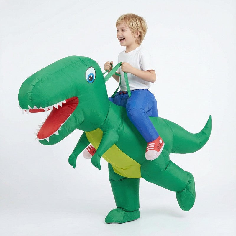 Adult & Child Inflatable Dinosaur Costume Rideable Tyrannosaurus Rex Air-Filled Fun Costume for Masquerade Parties & Halloween