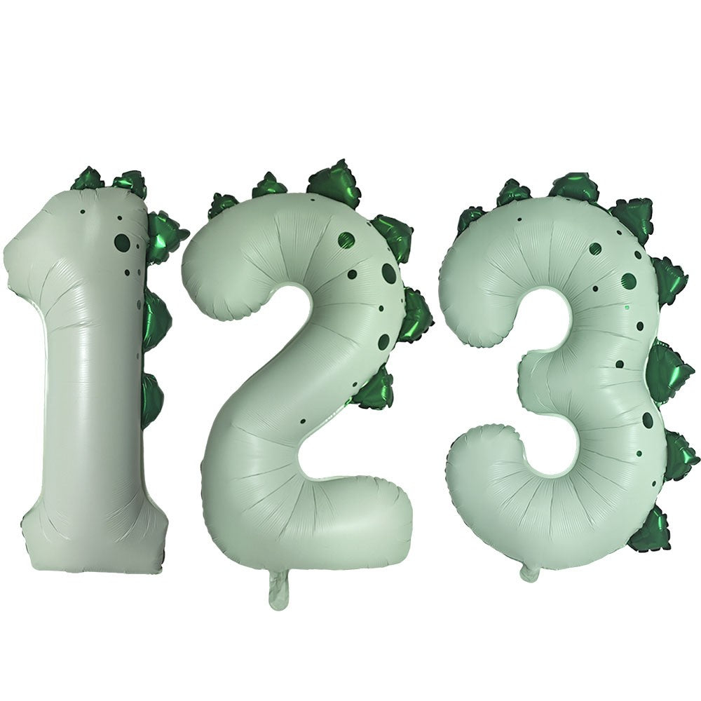 Dinosaur Party Decor 32inch Dinosaur Number Balloons 1-3 Year Olds Kid Birthday Baby Shower Matte Cartoon Foil Balloon Decors