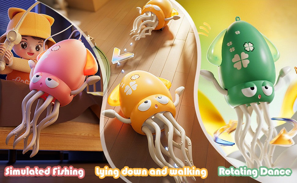 Brinquedo de Polvo Andador e Dançarino de Desenho Animado Brinquedos Educativos para a Primeira Infância com Luzes e Música Jogos para Bebês, Crianças, Meninos e Meninas