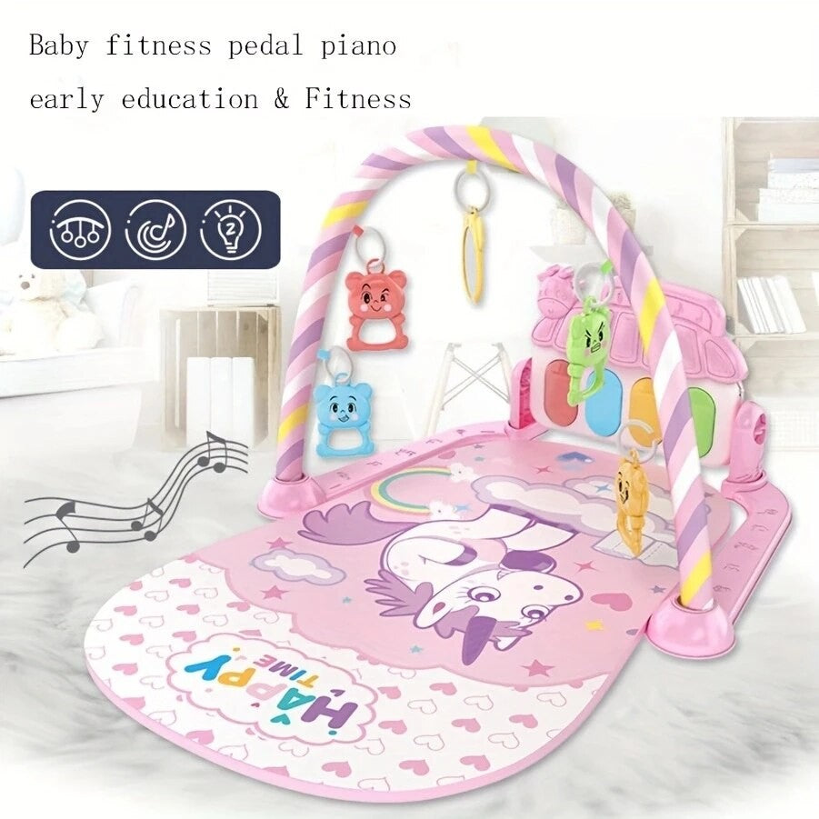 Brinquedo Pedagógico Interativo Para Bebês, Tapete de Atividades Piano Musical Multifuncional Para Crianças de 0 a 1 Ano