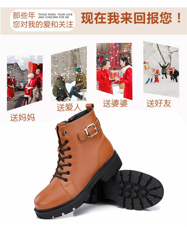 2024 Short Shoes for Women Female Ankle Boots Platform with Laces Combat Lace-up Footwear Chunky Booties Punk Style Leather