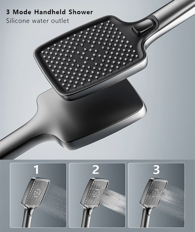 Luxury Bathroom Shower Faucet Set Smart Temperature Display Rainfall Shower System Rain Waterfall LED Bathtub Mixer Tap Showers