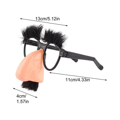 Big Nose Glasses with Eyebrows Mustache Silly Funny Photo Props Halloween Party Eyeglasses Novelty Prank for Birthday Party