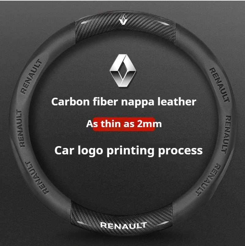 Capa de Volante de Carro em Fibra de Carbono para Renault Scenic Clio Laguna 2 3 4 5 Kangoo Fluence Megane Trafic Talisman Twingo Kaptur